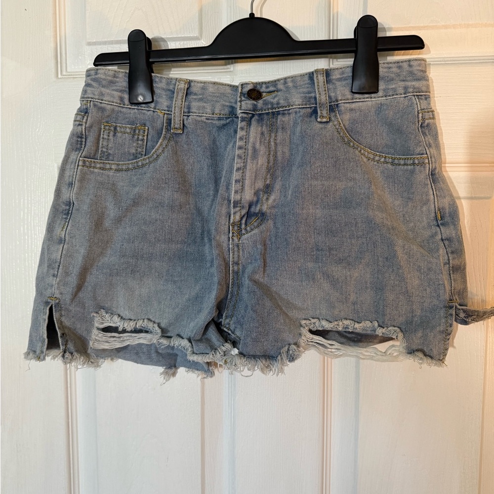 Denim Frayed Shorts